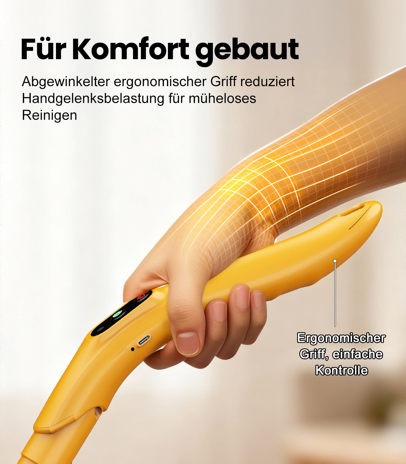 Qimedo Elektrischer Wischmopp 5000mAh, 800 U/min Kabellos Bodenwischer Elektrisch Mopp Rotierender Akku-Vibrationsmopp für Bodenreinigung mit Smart-Display, LED-Licht und Wassersprühfunktion