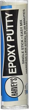 Harveys 044150-12 Epoxy Putty, 2 oz, Plastic Tube, Gray/Beige, Sulfurous, Solid