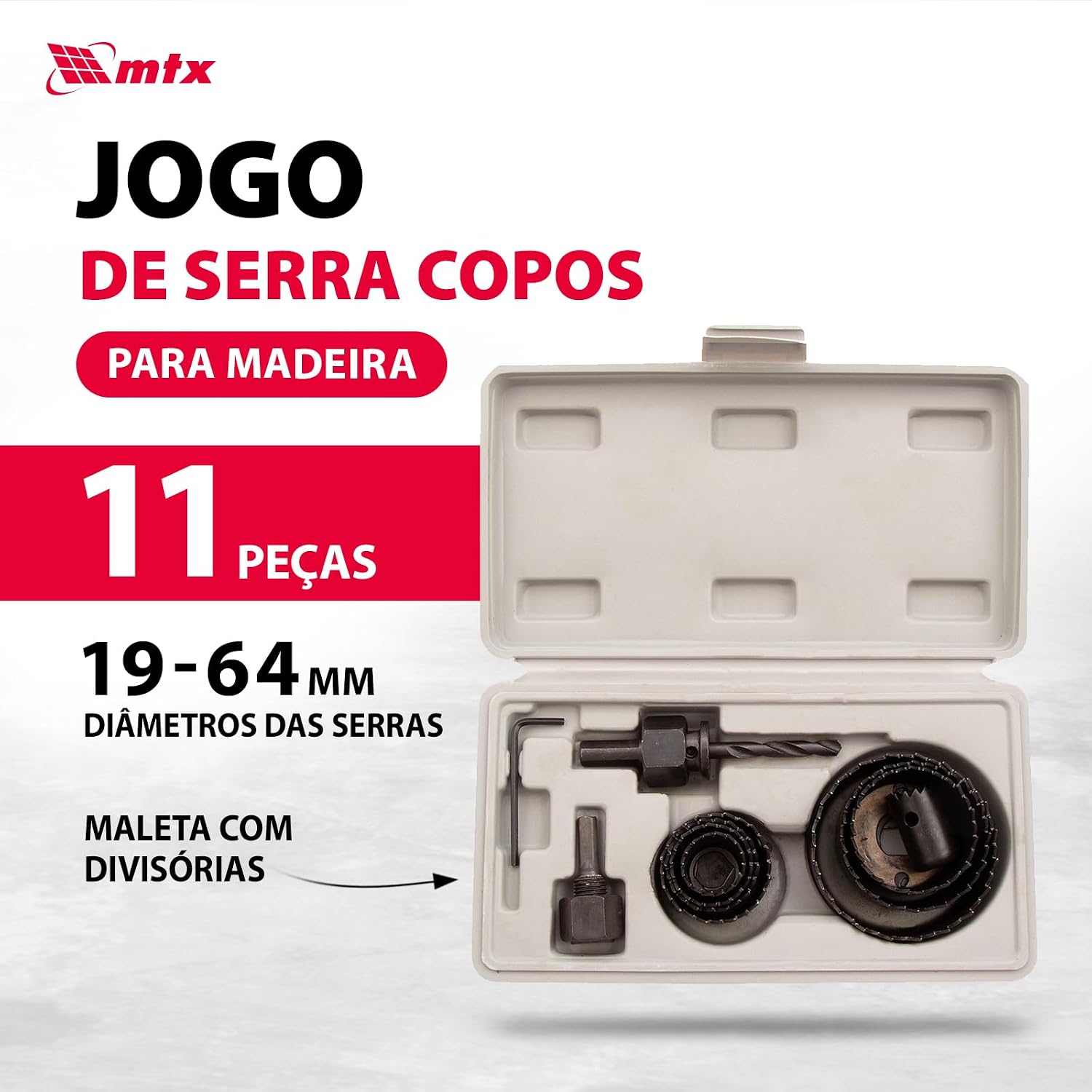 Jogo De Serra Copo Para Madeira (19 A 64 Mm 11 pcs)