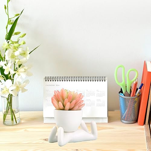 Miniatura 6 de 6 macetas de cerámica para suculentas, macetas pequeñas creativas en forma de humano, modernas mini macetas para oficina, hogar, cafeterías,