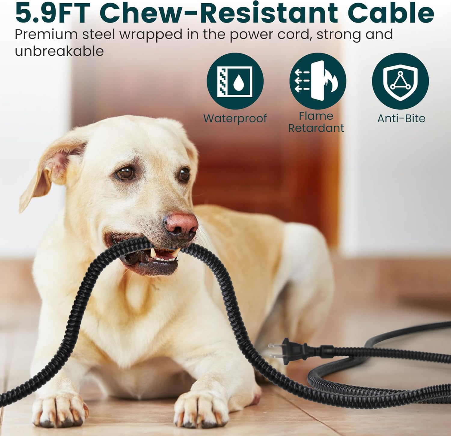 Heated Water Bowl, 2.2L Outdoor Thermostatic Control Heated Dog Pet Bowl, Provides Warm Drinkable Water in Winter for Dogs Cats Rabbits Chickens Birds