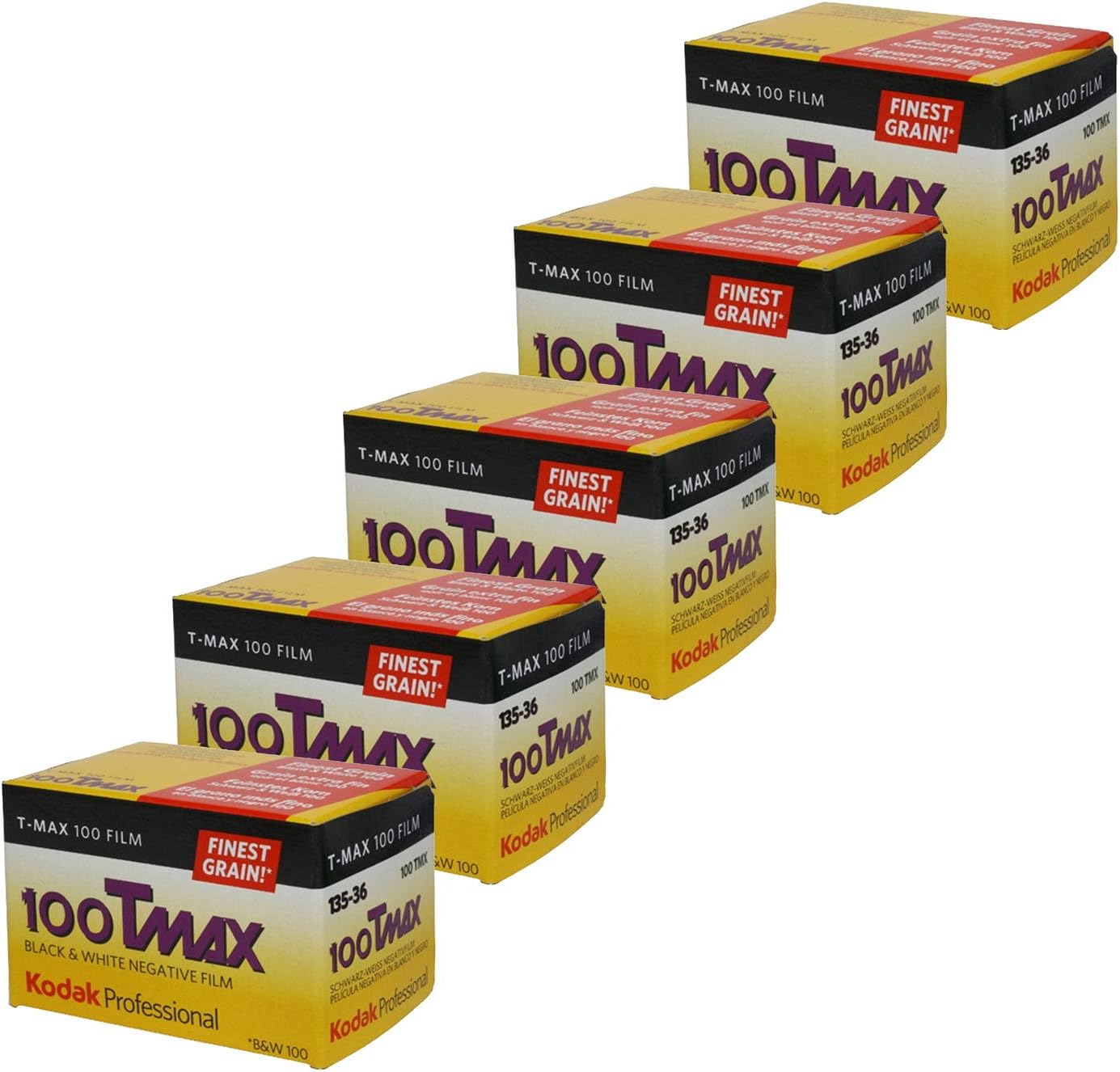 Kodak プロフェッショナル 白黒ネガフィルム モノクロフィルム T Max100 135 36枚撮 5本パック 信憑