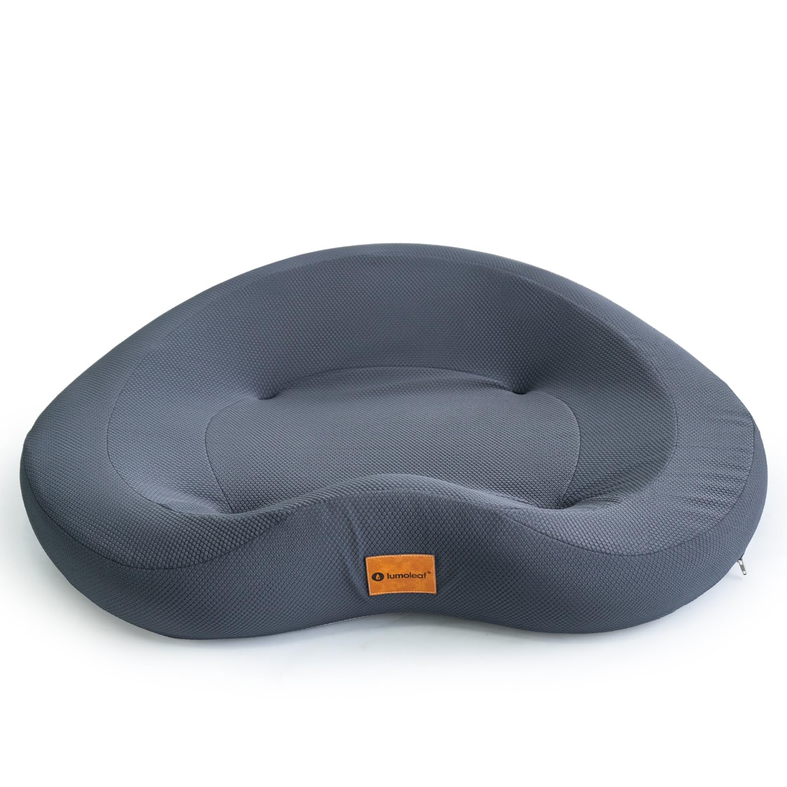 LumoLeaf Contoured Memory Foam Dog Bed with Raised Sides, Removable Machine-Washable Cover, Non-Slip Base, Gray, Large (L)