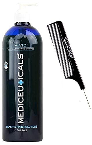 Therapro Mediceuticals VIVID - Champú purificador natural (con peine elegante) aclaración saludable del cabello, sin sulfatos para todo tipo de