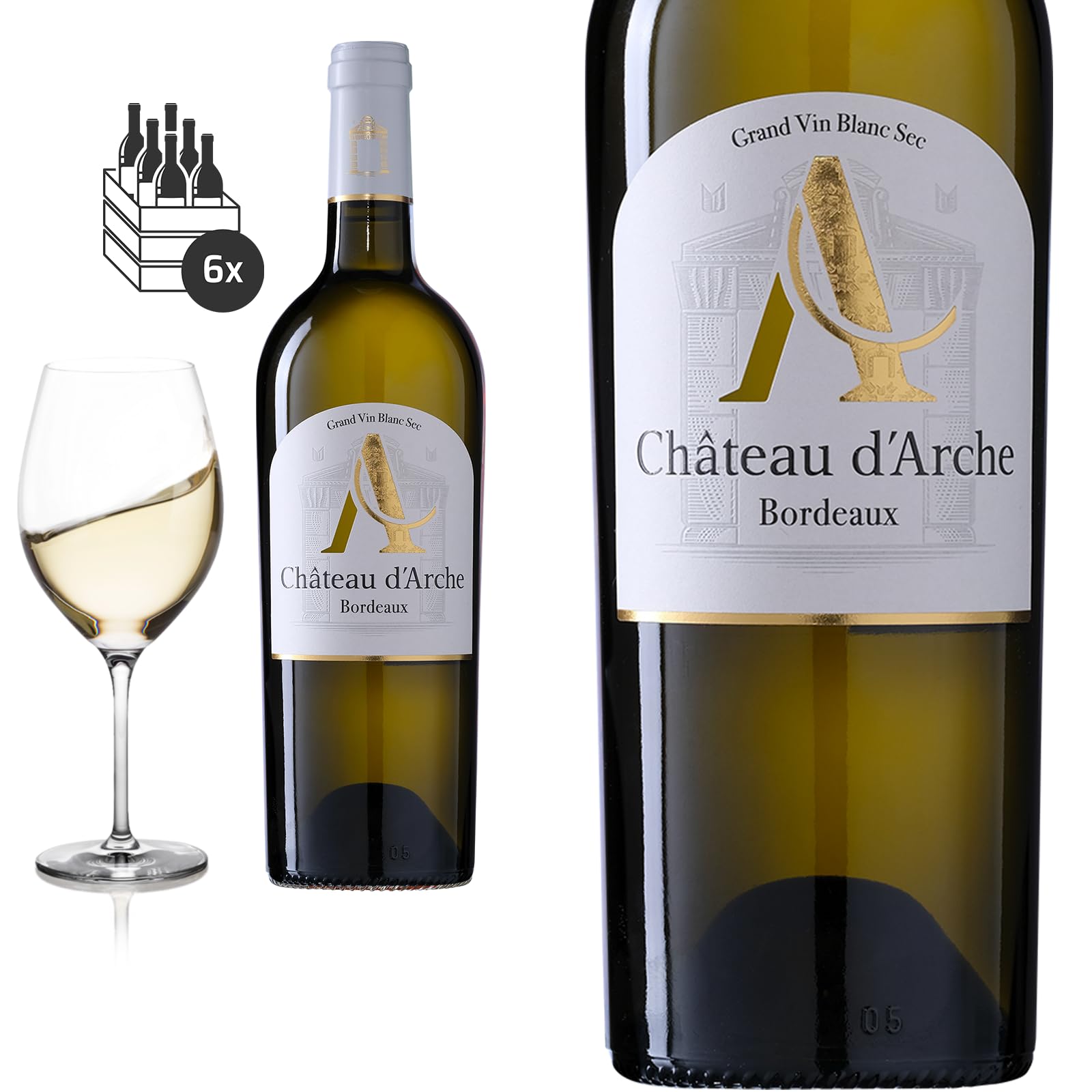 6er Karton 2021 Château d'Arche Bordeaux blanc Weißwein
