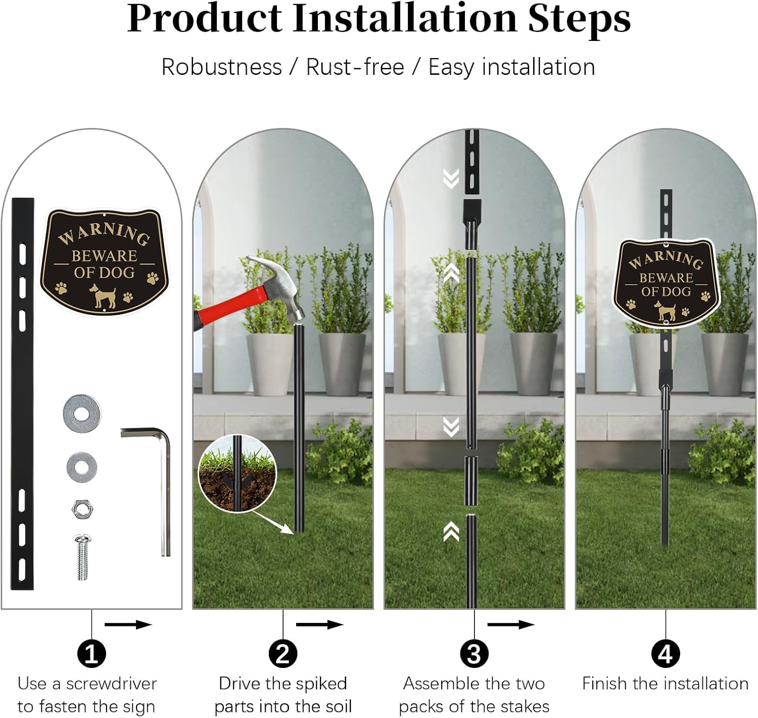 Yard Sign Stake,Metal Sign Post,4 Feet Signs Holder with Holes for Outdoor Lawn Garden, Lightweight & Abjustable Garden Stakes, Easy to Mount,Strong.4-Pack