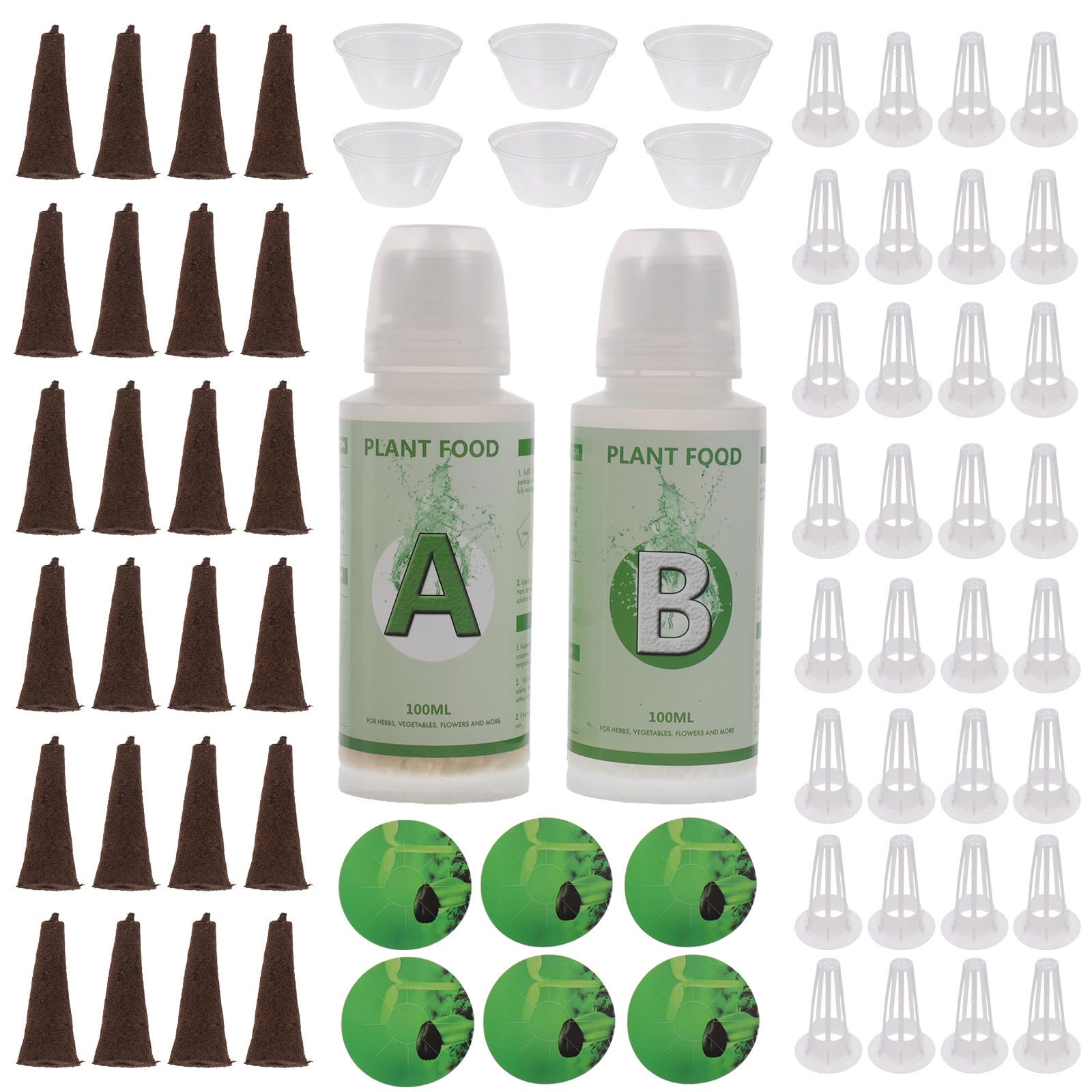Paniers de jardinage intérieur et éponges pour kit de culture hydroponique maison