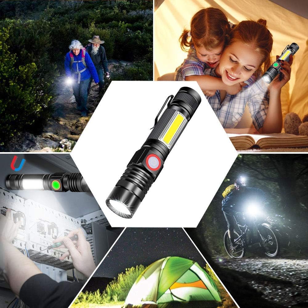 Hoxida Rechargeable Flashlight Sidelight Waterproof Image