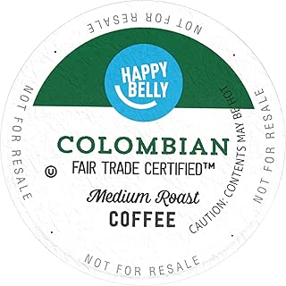 Amazon Brand - 100 Ct. Happy Belly Medium Roast Coffee Pods, Colombian, Compatible with Keurig 2.0 K-Cup Brewers