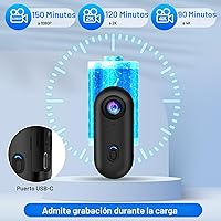 Vista 7 de Cámara de acción i3 4K de tamaño pequeño, se monta en cualquier lugar, cámara corporal pequeña con clip de resorte, vlogging portátil, grabación POV