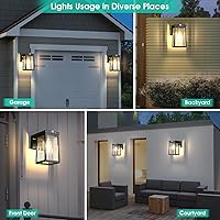 Vista 2 de Solar Motion Sensor Lights, 2 Pack Solar Lights Outdoor with 2 Modes & Waterproof, Dusk to Dawn Glass LED Wall Lights for Entryway Exterior Front
