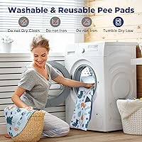 Vista 6 de Almohadillas lavables para orina para perros, 2 paquetes pequeños de 18"x24", almohadillas reutilizables súper absorbentes para cachorros