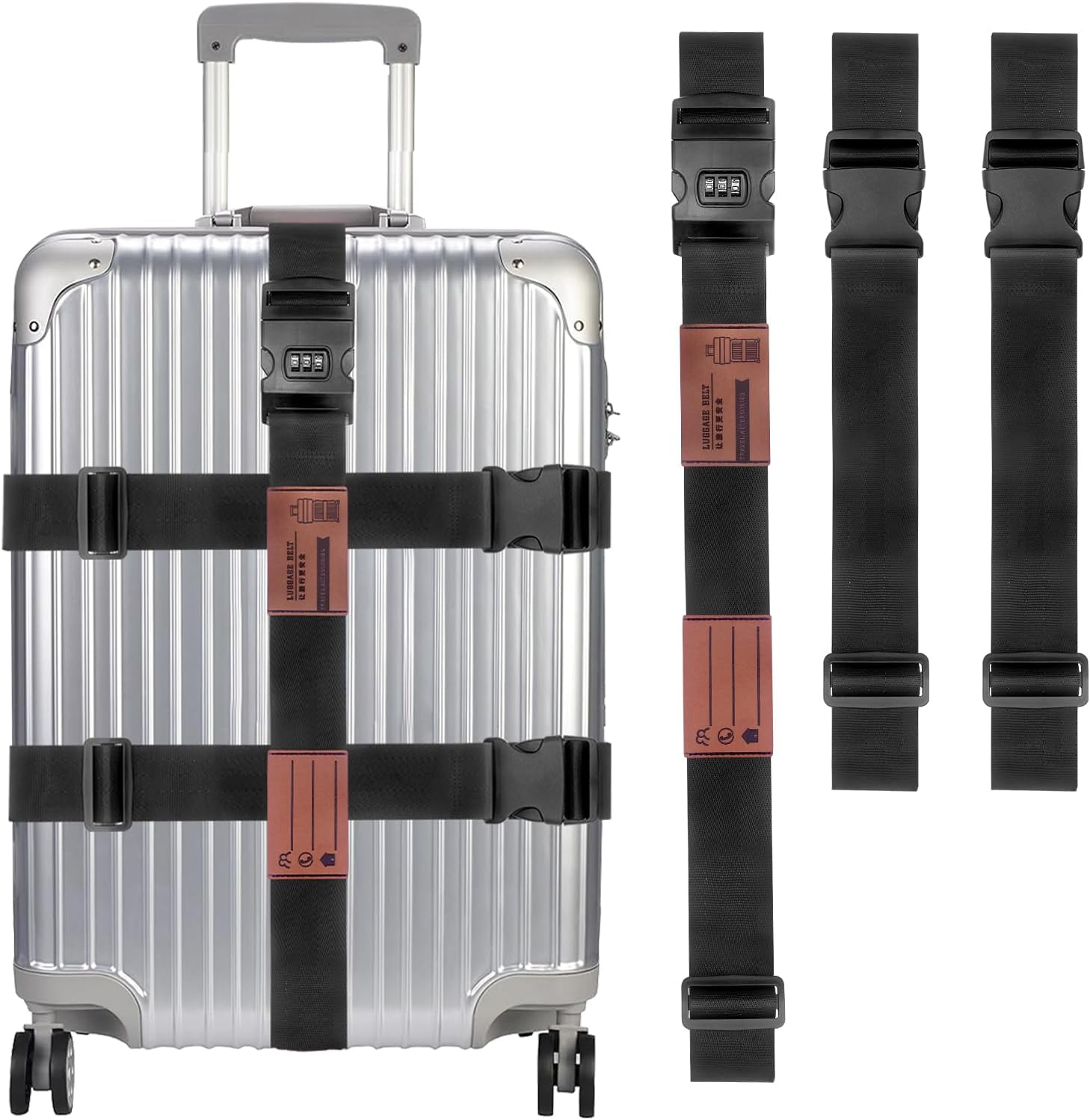 Cinghie Per Valigia Regolabili (4 Pezzi) Con Etichette: Sicurezza E Stile Per I Tuoi Viaggi In Aereo