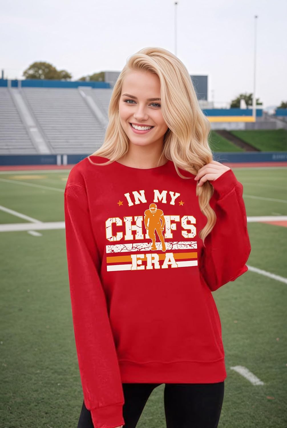 Football Sweatshirts for Women in My Game Day Era Football Team Fans Shirt Heart Graphic Long Sleeve Tops - Image 2