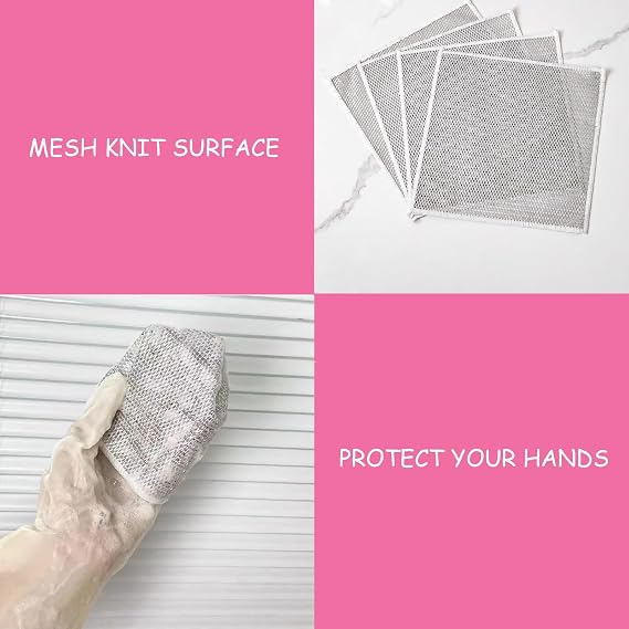 5 PCS Non-Scratch Wire Dishcloth, Multipurpose Wire Dishwashing Rags for Wet and Dry,Steel Wire Dish Towel,Scrubs & Cleans for Dishes, Sinks, Counters, Stove Tops(Dual Layer), Small