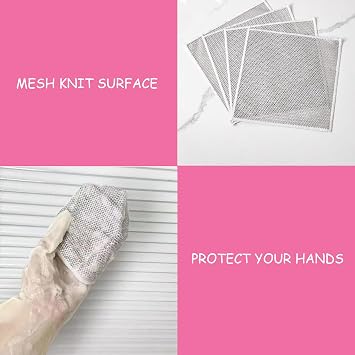 5 PCS Non-Scratch Wire Dishcloth, Multipurpose Wire Dishwashing Rags for Wet and Dry,Steel Wire Dish Towel,Scrubs & Cleans for Dishes, Sinks, Counters, Stove Tops(Dual Layer), Small