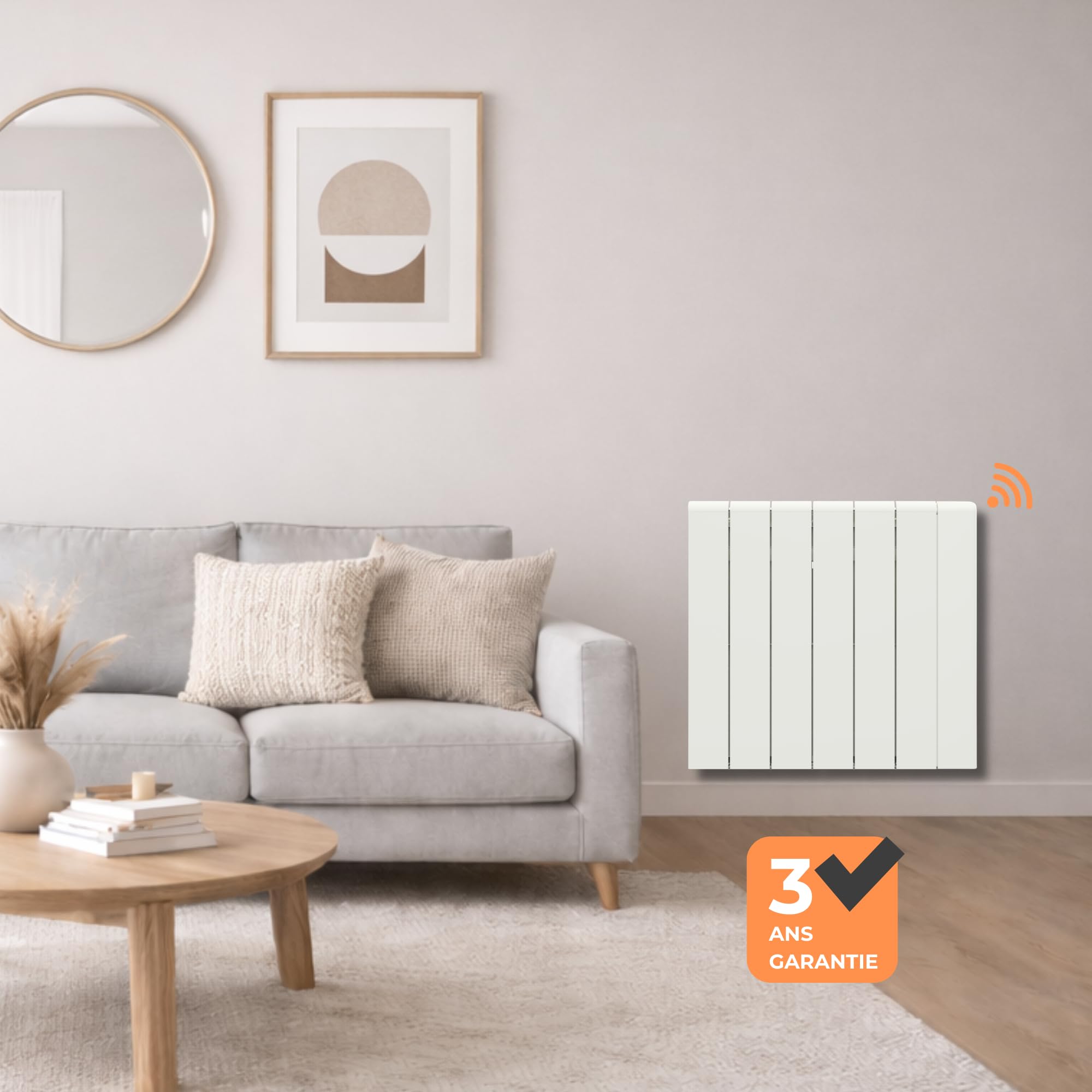 Aluminiowy grzejnik elektryczny bezwładnościowy suszarka ceramiczna podłączony WIFI 1500W Programowalny termostat Biały Cosyup Ulya 3 lata