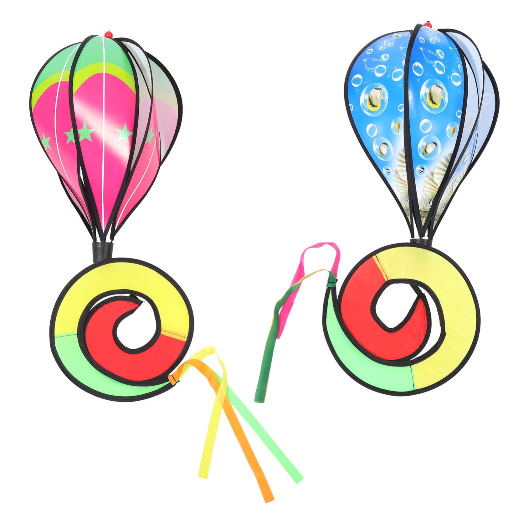 Abaodam 2Pcs Outdoor Hanging Wind Spinners Hot Air Balloon Garden Decor Vibrant Ornaments for Yards Patios and Festivals for Birthday Parties and Outdoor Events