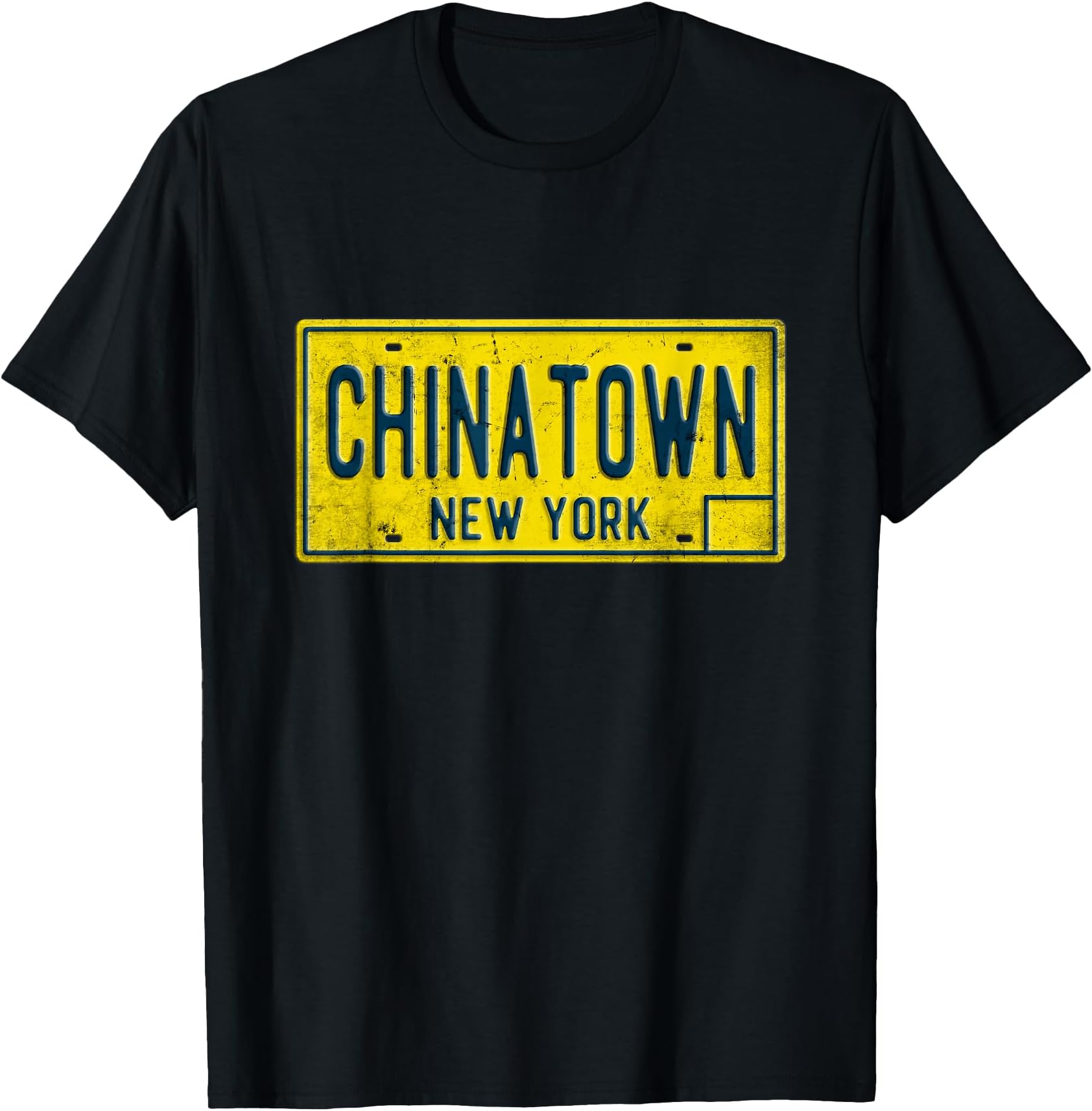 Chinatown NYC Old School Vintage New York License Plate T-Shirt