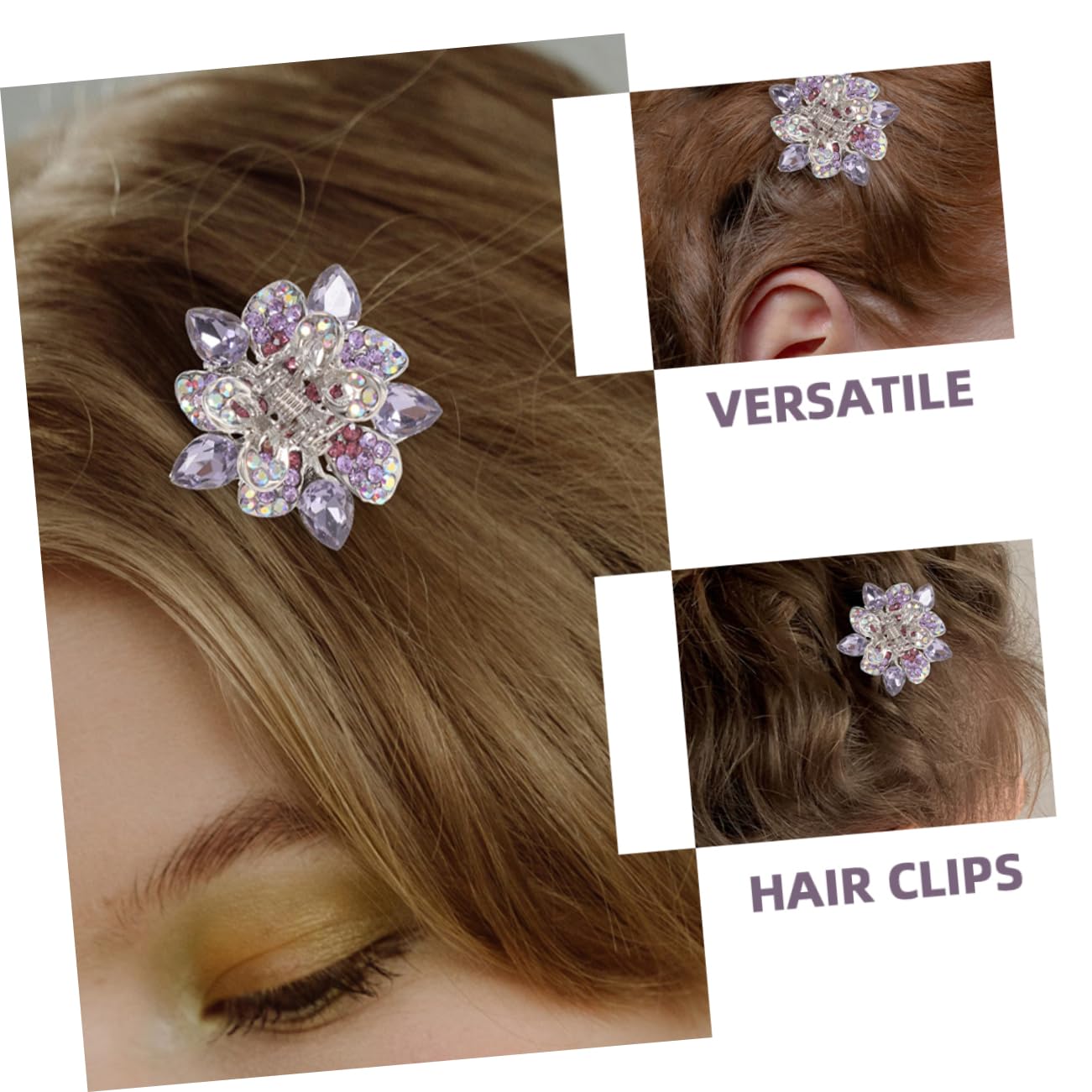 FOMIYES 8 Piezas pinza diamante hair clips horquillas moño pinzas cabello pinza pelo flequillo herramientas para peinar el cabello pinzas para el cabello para niños pequeña agarre