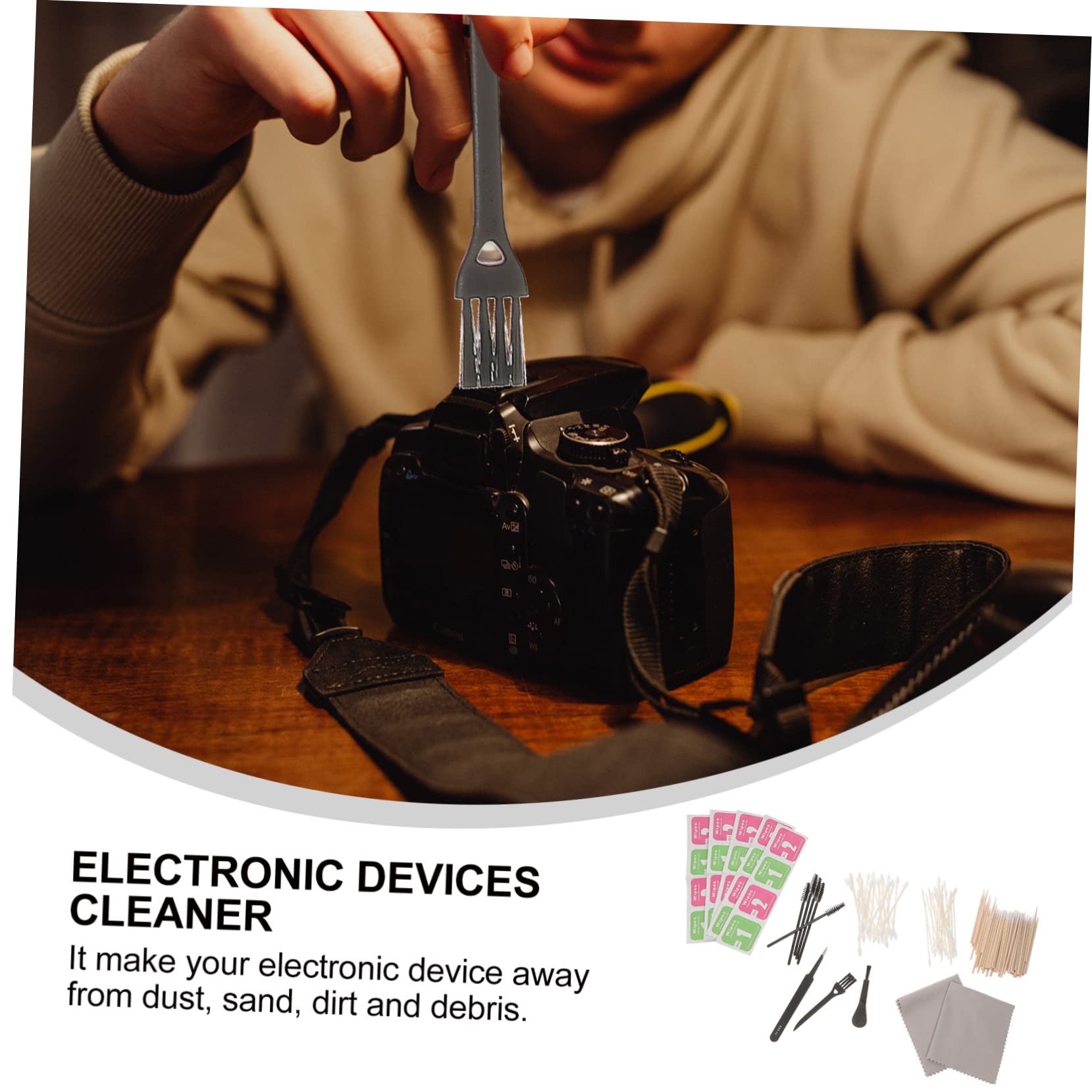BESTonZON 3 Set E Kit Per La Pulizia Degli Auricolari Tastiera Cablata Auricolare Per Laptop Pulitore Del Telefono Manico a Fisarmonica Camera Digitale Nylon Pezza Per Pulire