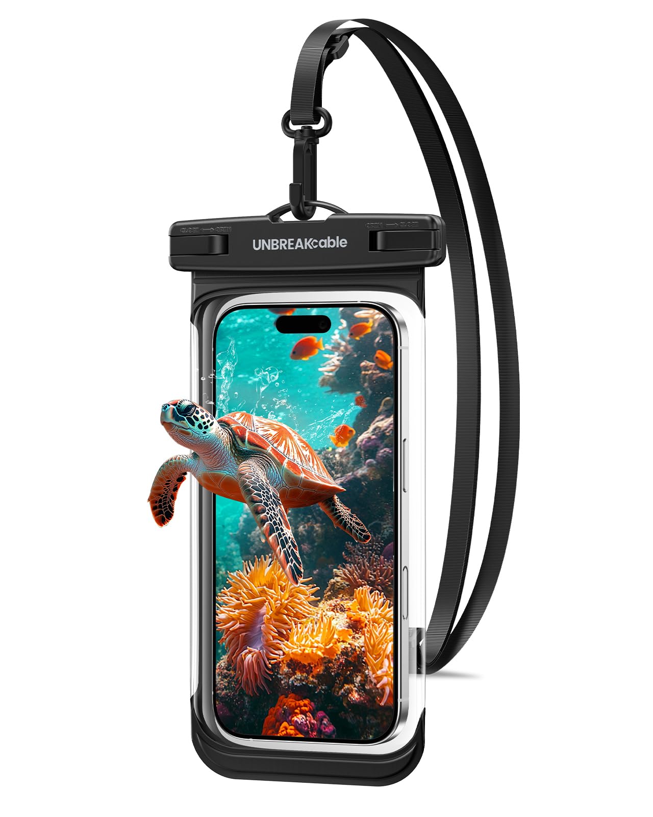 UNBREAKcable Waterproof Phone Pouch, IPX8 Waterproof Phone Case Dry Bag for for for iPhone 17 16 15 14 13 Pro Max Samsung S25 S24 Ultra up to 7 inch Transparent
