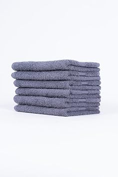 Giftbrit Gray Classic Luxury Hand Towels Set of 6 100% Cotton, Ultra Soft & Highly Absorbent Hotel & Spa Quality Bathroom Towels Quick Dry, Durable, 16x28 Inches