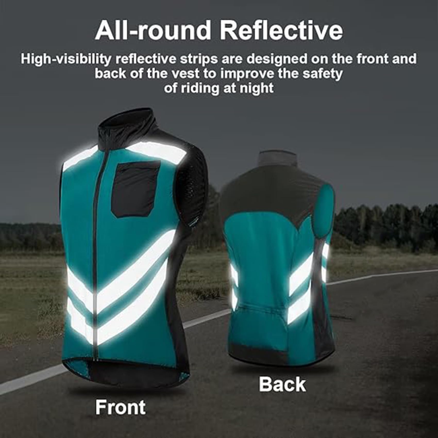 Chaleco de ciclismo reflectante para hombre, chaqueta sin mangas, chaleco para montar en bicicleta, camisetas transpirables para bicicleta, Tops de ciclismo