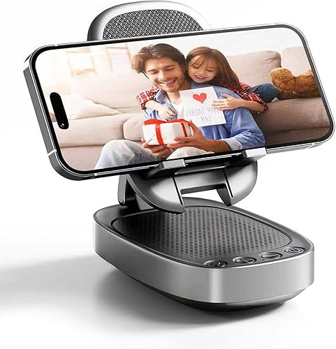 Gifts for Men Woman,Phone Stand with Wireless Bluetooth Speaker for Men with LED