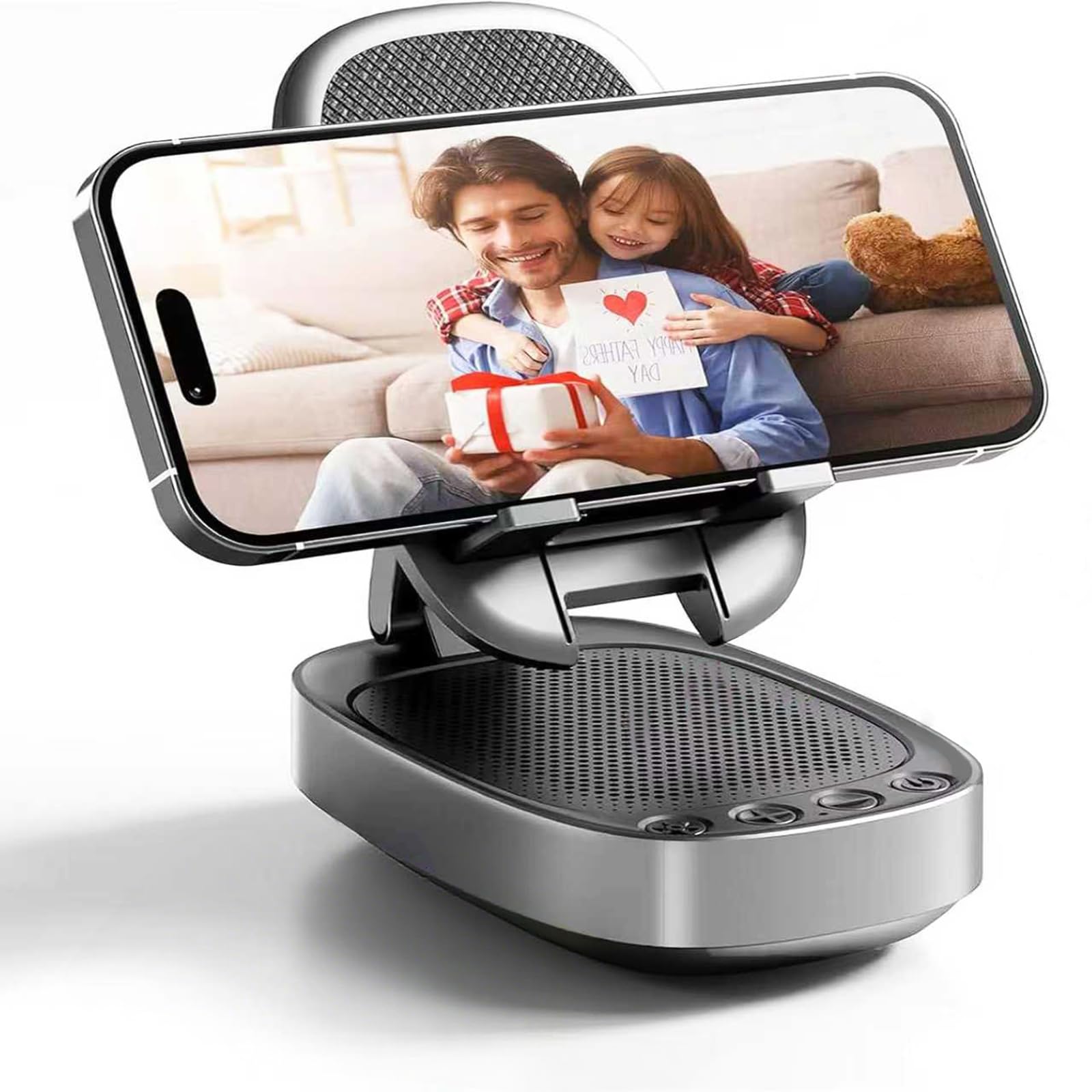 Gifts for Men Woman,Phone Stand with Wireless Bluetooth Speaker for Men with LED Atmosphere Light HD Surround Sound Speaker for Home,Office,Birthday,Anniversary,Compatible with iPhone/iPad Tablet