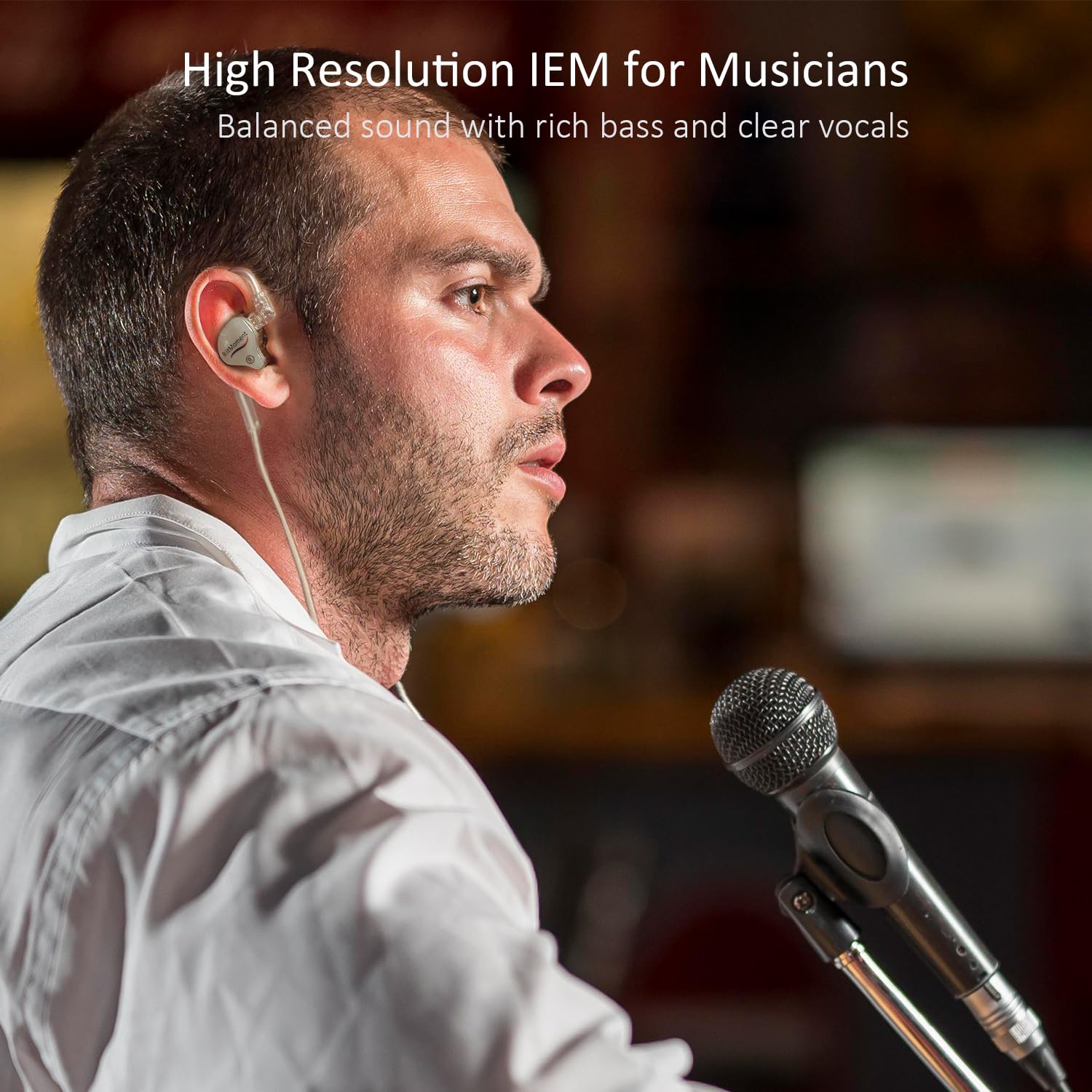 RitMoment RIT10 Pro Écouteurs filaires – Son équilibré et basses riches, double pilote dynamique magnétique, ultra confortable, écouteurs intra-auriculaires IEM (3,5 sans micro + câble de type C,