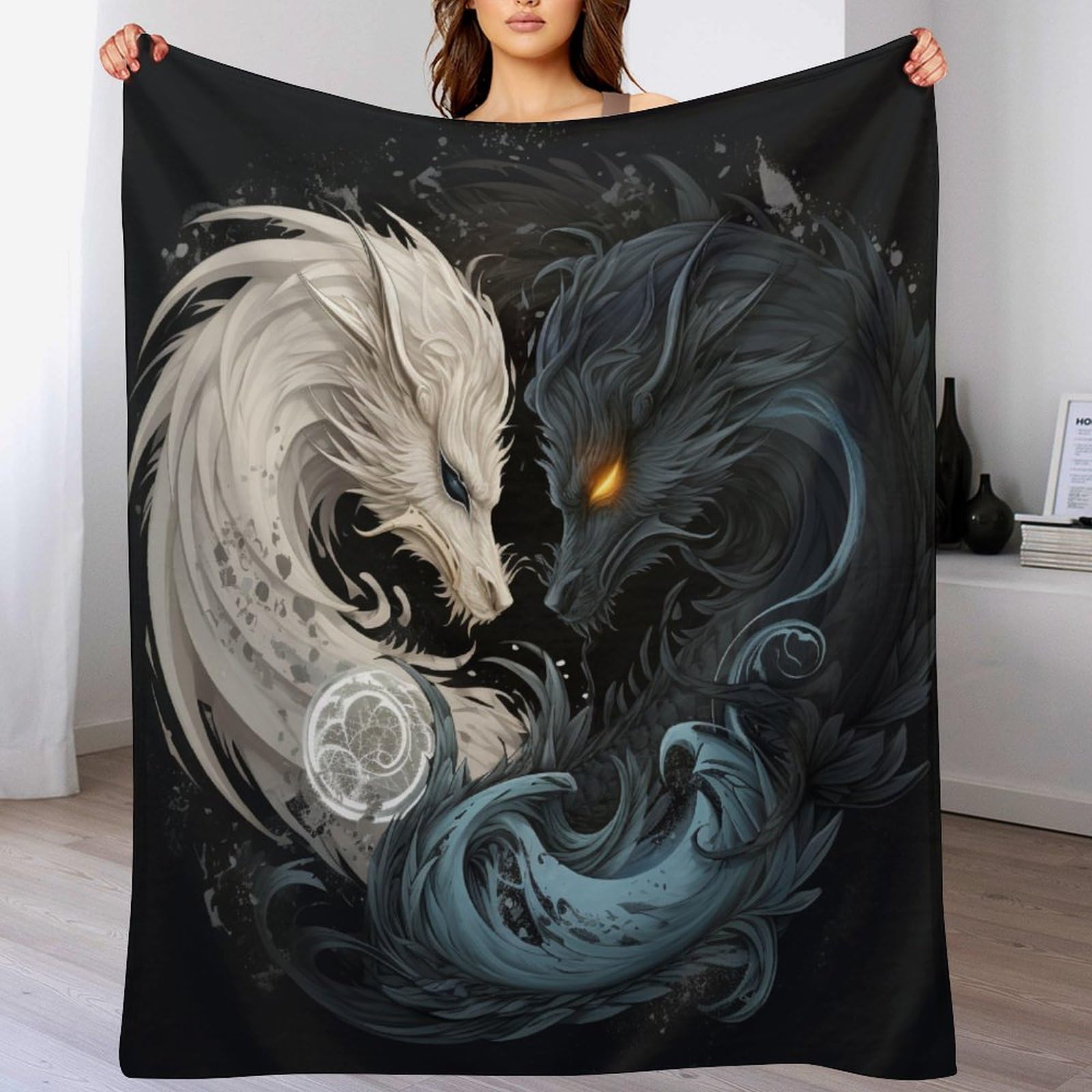 Couverture en dragon chaudes contre le froid, plaid polaire léger pour le lit