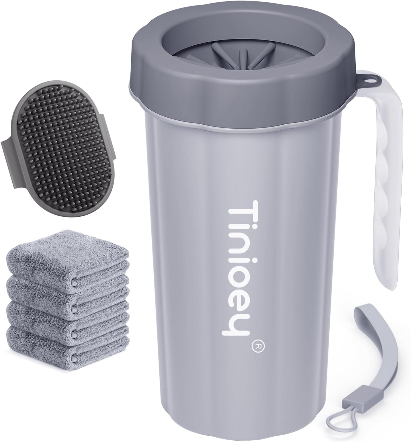 Medium Dog Paw Cleaner with Handle (Blue)