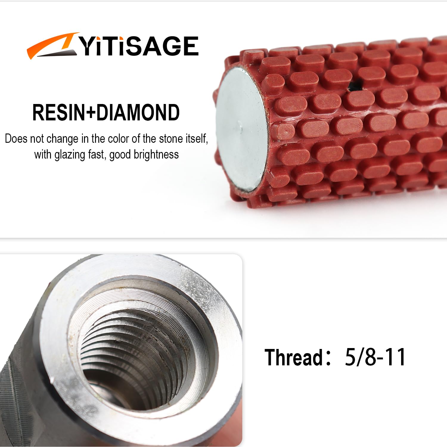 7pcs/Set Diamond Drum Wheels Polishing Wet 5/8"-11 Thread for Marble, Granite, Countertops and Concrete Undermount Sinks