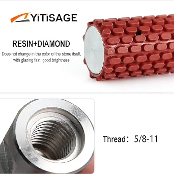 7pcs/Set Diamond Drum Wheels Polishing Wet 5/8-11 Thread for Marble, Granite, Countertops and Concrete Undermount Sinks