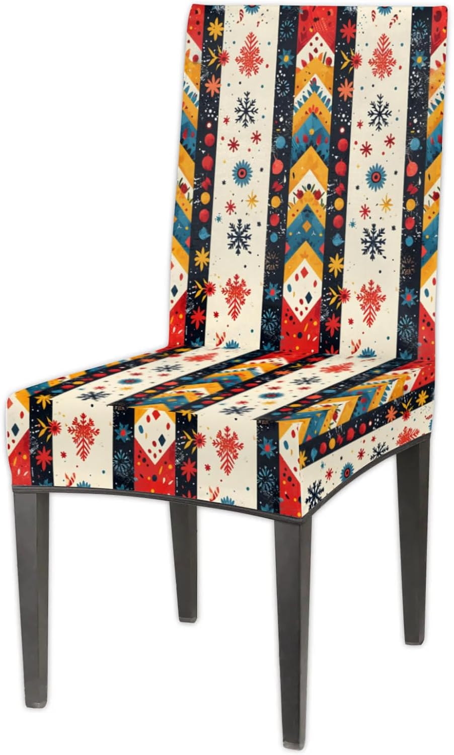 QsirBC Bohemian Snowflake Stretch Dining Room Chair Covers Set of 4 Chair Slipcovers Removable Washable Kitchen Seat Covers Chair Protectors for Hotel Party Wedding