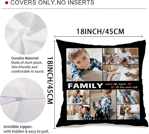 Miniatura 4 de Best Mom Ever Custom Pillows with Picture Personalized Photo Collage Throw Pillow Cover Case with Photos Pictures Kids Family Couple Valentines Day