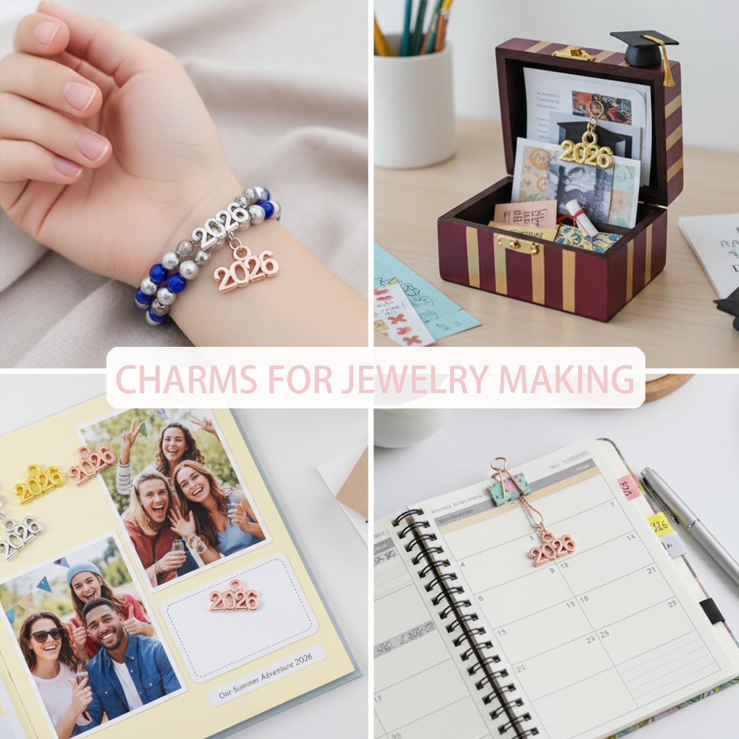 2026 Charms Metal Year Number Pendant for Jewelry Making DIY Necklace Bracelets & Keychain, Crafting Parties Accessories, 4 Colors - Image 5