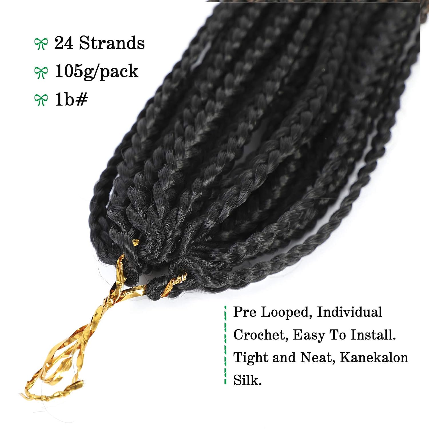 Karida 7 Packs Crochet Box Braids 18/24 Inch 3X Goddess Box Braids Crochet Hair With Curly Ends Synthetic Kanekalon Crochet Hair Braids 24 Strands/Pack (24 Inch (Pack of 7), 1B#)
