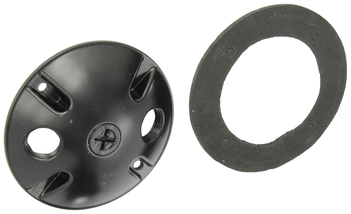 Rab Lighting C103B Die Cast Aluminum Weatherproof Round Cover With 3 Holes,
