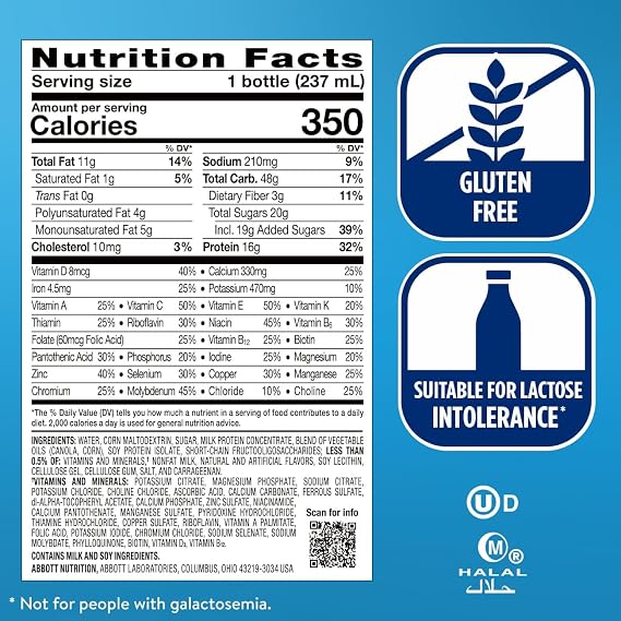 Ensure Plus Vanilla Nutrition Shake With Fiber | Meal Replacement Shake | Ready to Drink | 16g Protein and 27 Vitamins and Minerals | 8 fl oz - 24 Pack