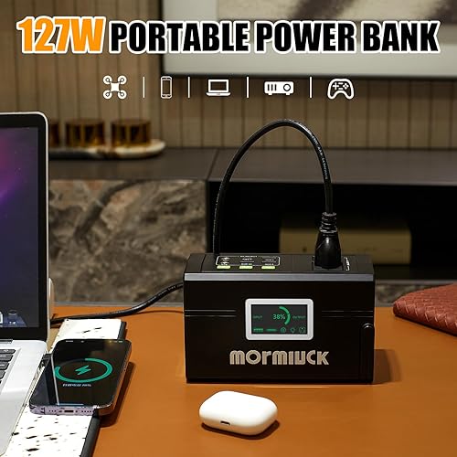 Miniatura 3 de Banco de energía portátil con salida de CA, banco de energía portátil de 24000 mAh, con salida de CA de 127 W110 V, compatible con teléfonos