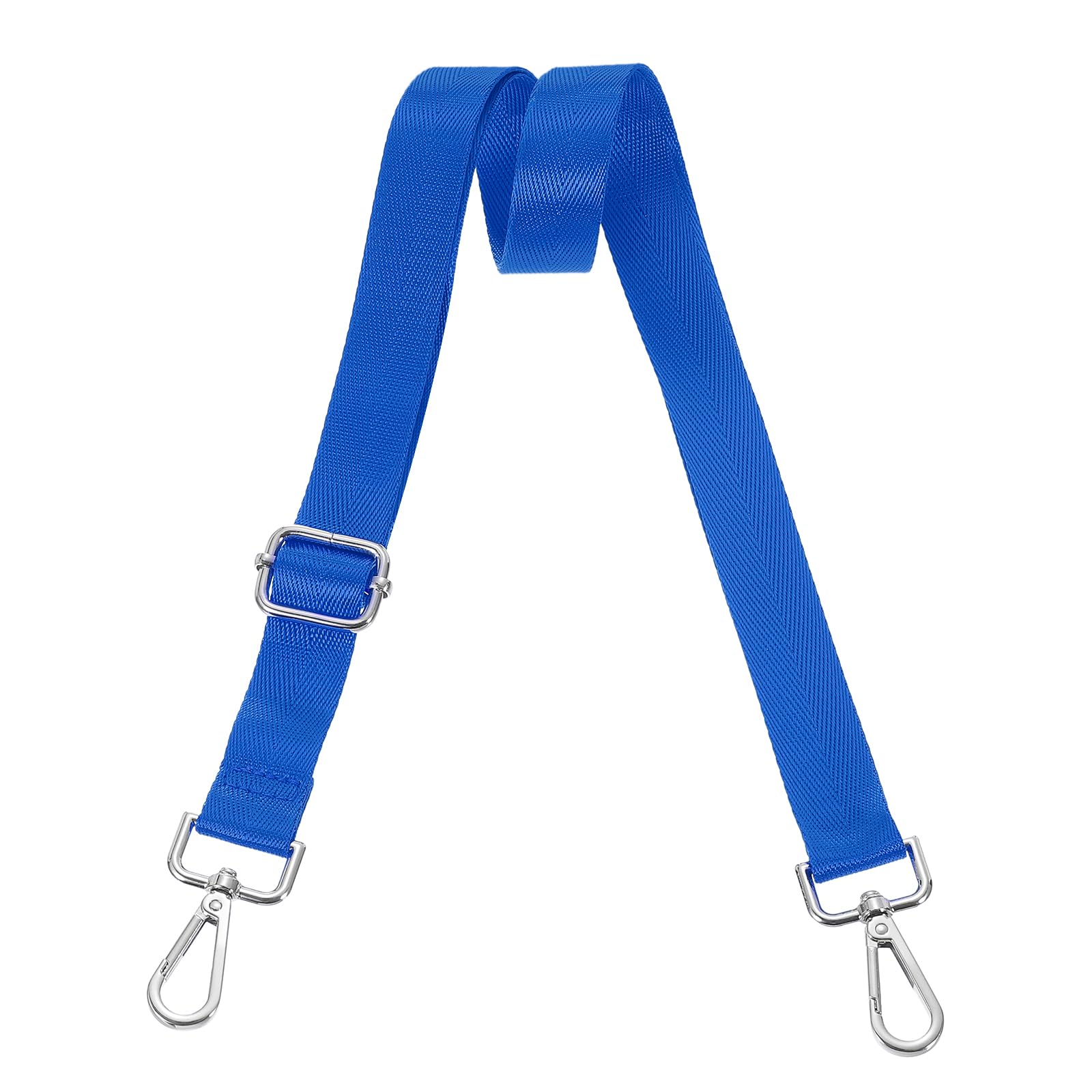 uxcell Wide Shoulder Strap, 2.5cm Adjustable Purse Strap Replacement Crossbody Strap for Shoulder Bag Handbag, Blue, Silver Pull Core Buckle