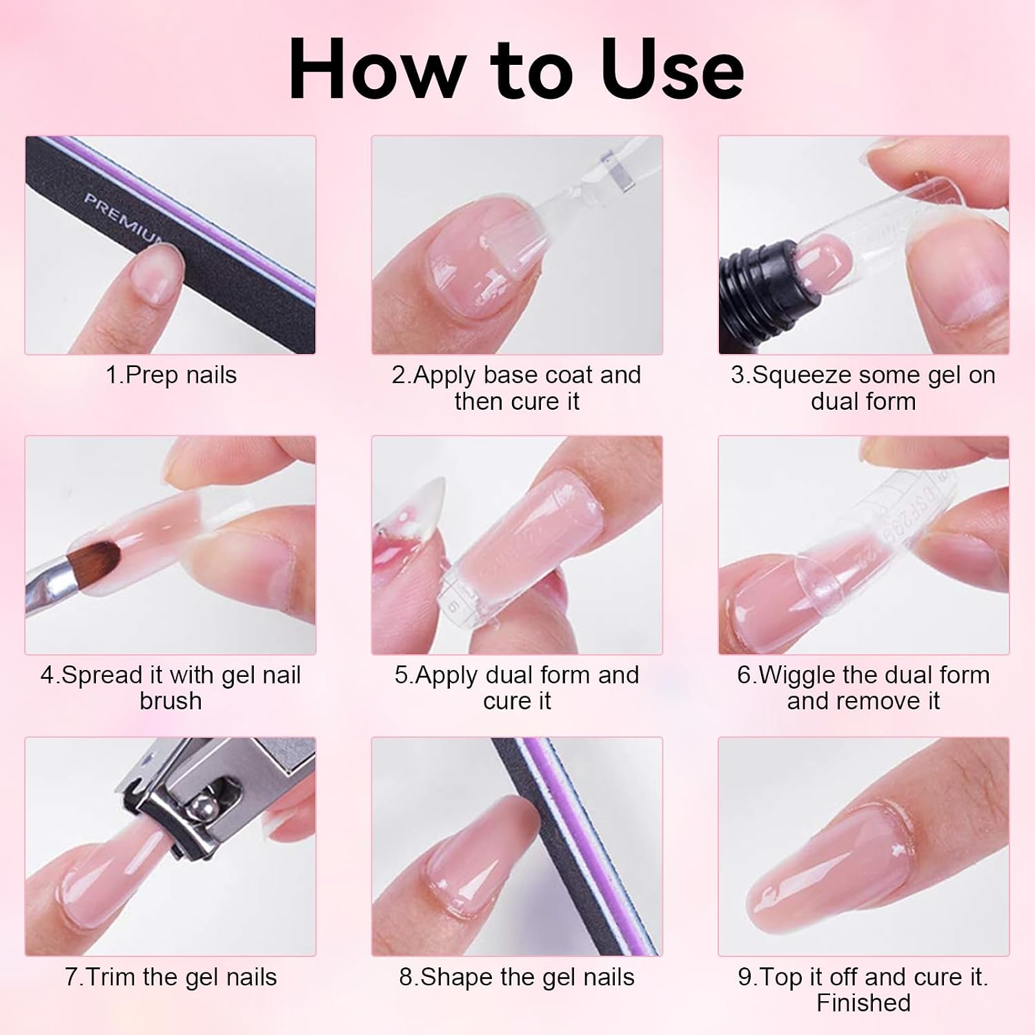 Makartt Hema-Free Poly Nail Gel Set: Nude & Dark Almond Gel Builder for Extension Neutral Colors Nail Strengthener 3D Diy Hard Gel for Nails Manicures Home Salon-2PCs 30ML
