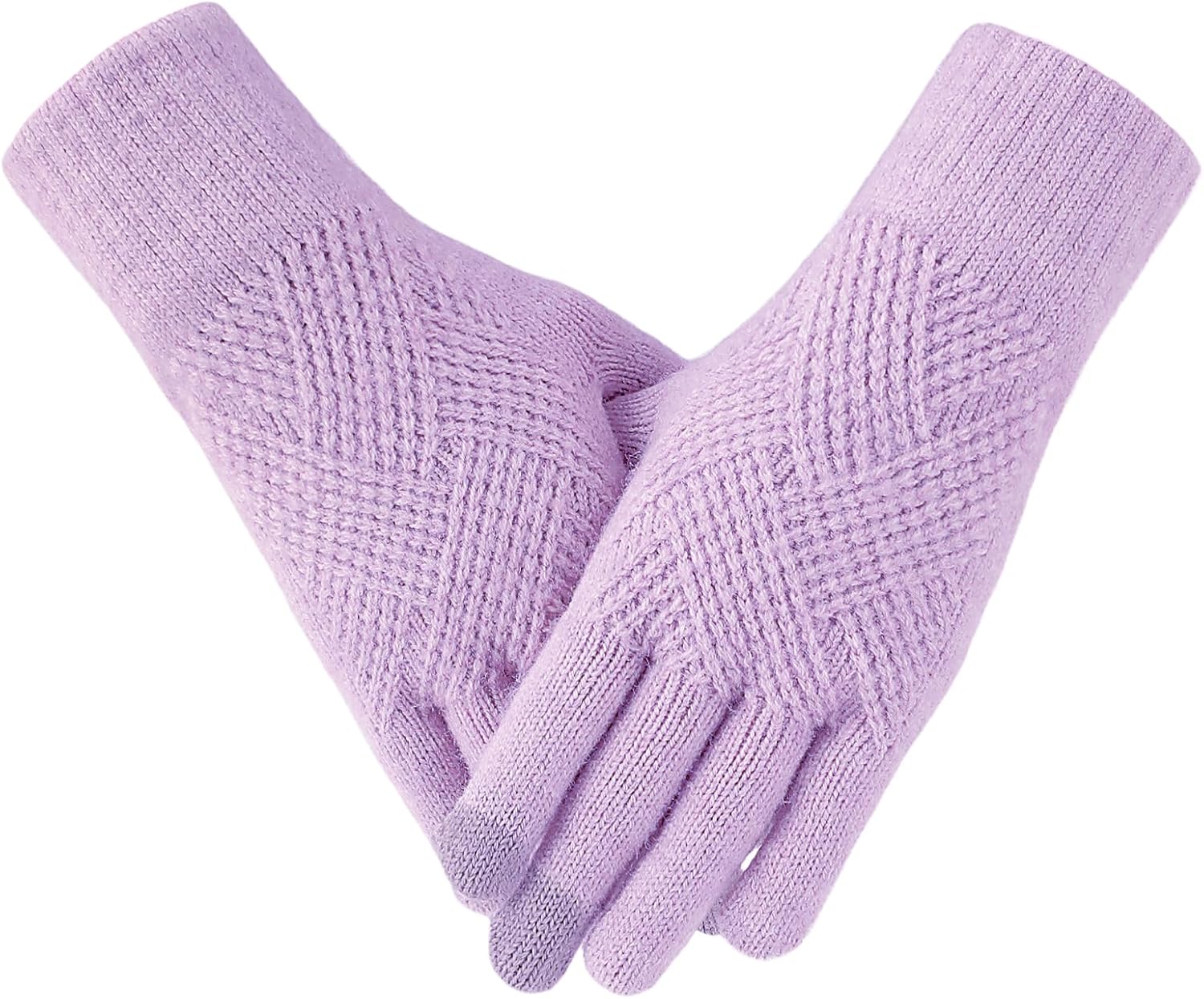 Winter Gloves - Gloves for Women Cold Weather, Touch Screen Winter Gloves Women Warm Alpaca Fleece Knit Gloves