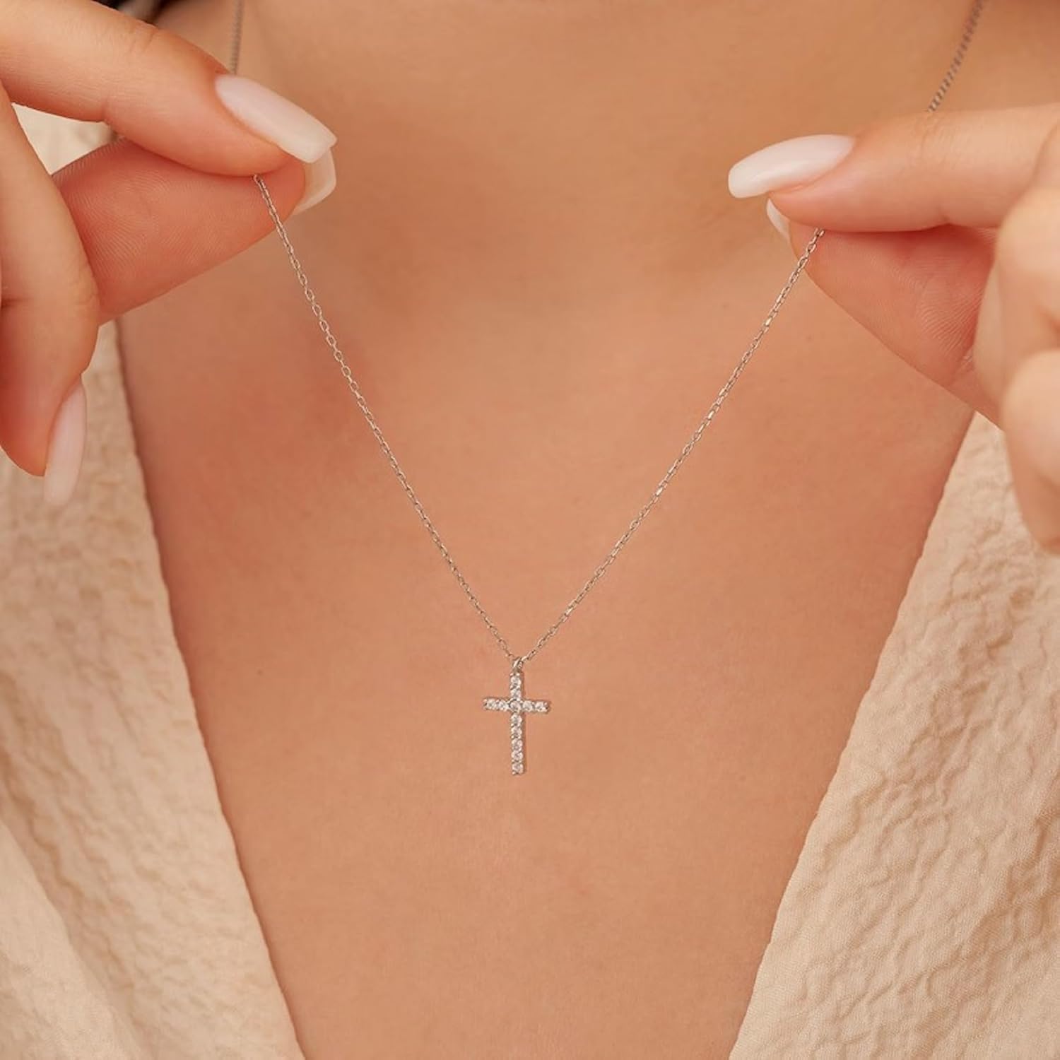 Collner Cross Necklace for Women 14K Gold Filled Cross Necklace Pendant Dainty Choker Necklace for Women Trendy Jewelry Gifts for Women - Image 7