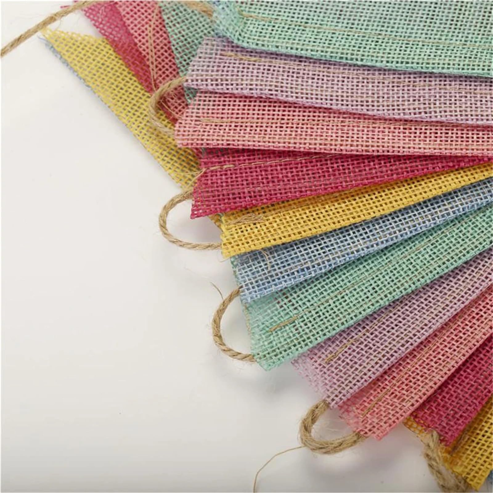 Wimpelkette, 10 Stück, 4 m, 12 Flaggen, bunt, Leinen, Wimpelkette, Banner, Geburtstag, Hochzeit, Weihnachten, Party, Dekoration, Wimpelkette zum Aufhängen