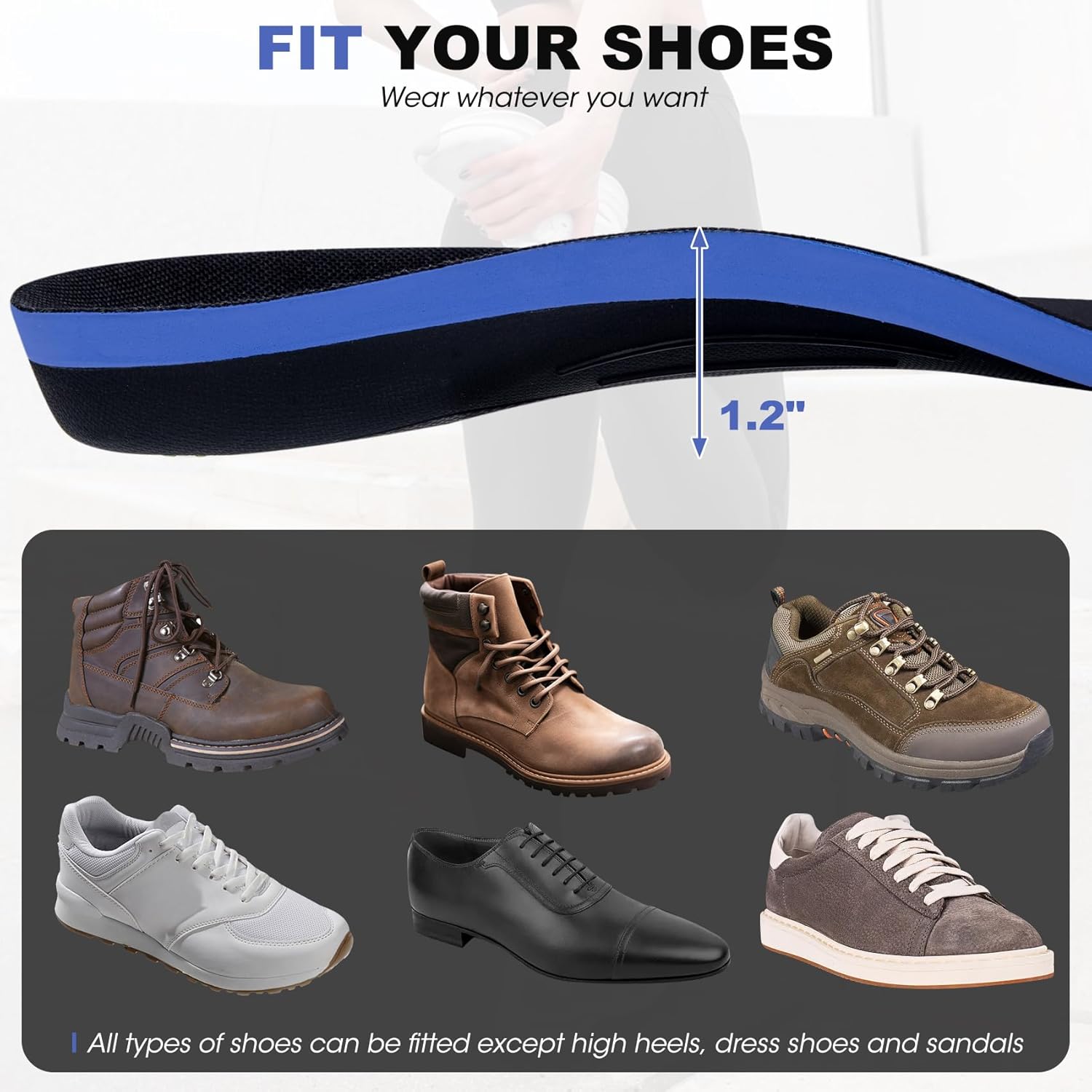 Plantar Fasciitis Insoles, Arch Support Inserts 220+ lbs Pain Relief Orthotic for Men Women, Flat Feet Running Work Boot Insole for Standing All Day-S - Image 7