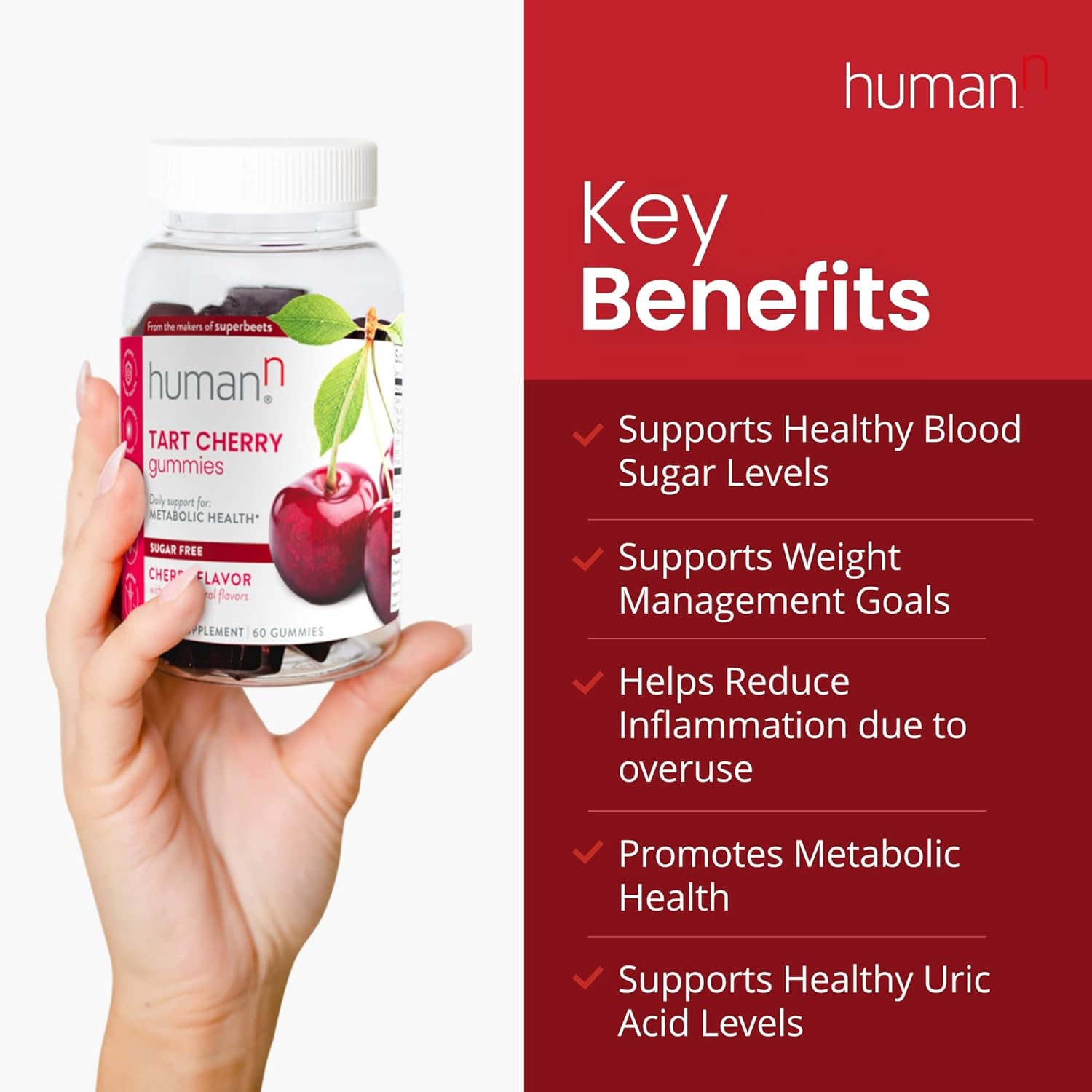HumanN Tart Cherry Gummies & Memory + Focus : Health & Household