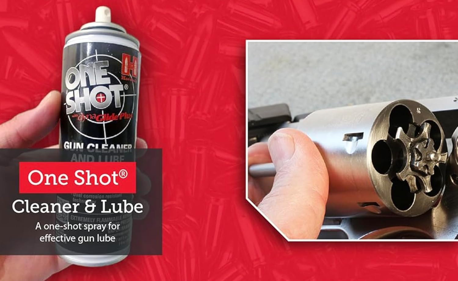 One Shot Gun Cleaner and Case Lube, 10 oz – Aerosol Dry Lube, with DynaGlide Plus – Clean, Non-Sticky and Easy to Use – Contains No Petroleum, Won't Contaminate Powder or Primers 6 Pack
